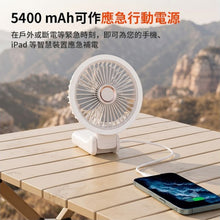 將圖片載入圖庫檢視器 掛牆夾式摺疊擺頭夜燈風扇(米黃色) #NPRF025BG 4