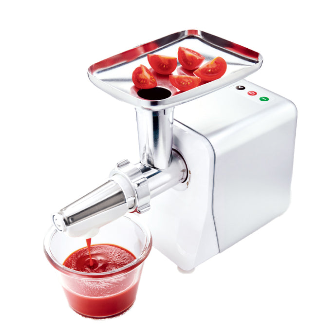 Meat grinder with tomato press