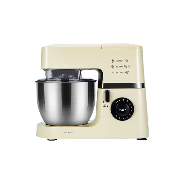 Multifunctional Kitchen Machine with 6.5L Stainless Steel Bowl - 500W Creamy Yellow